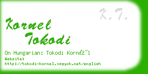 kornel tokodi business card